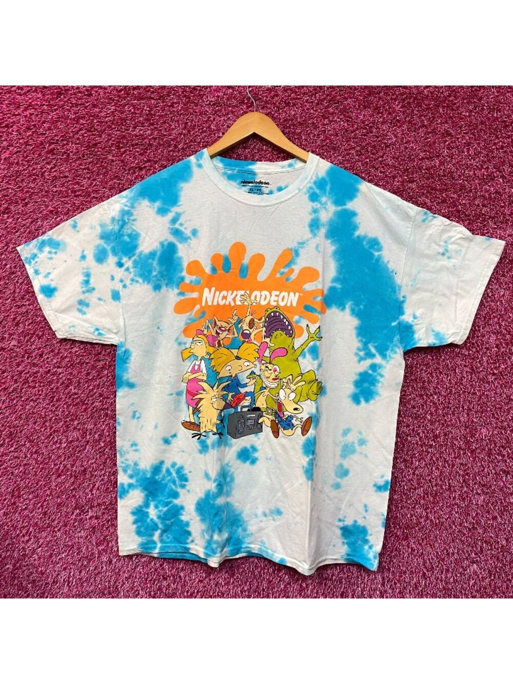 Nickelodeon Best Of Blue/white tie dye Tshirt size Extra Large